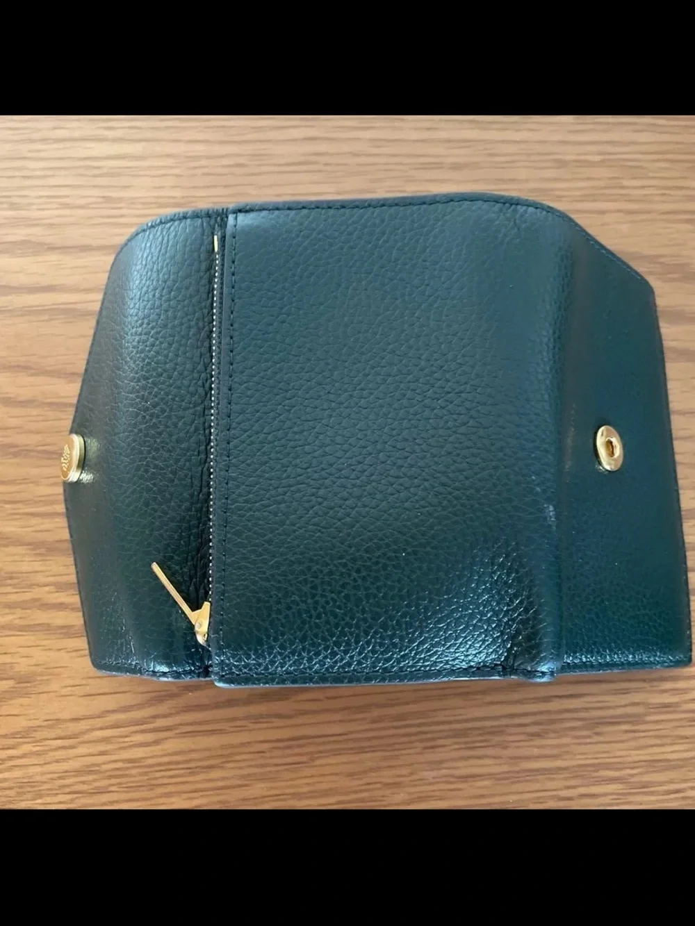Mulberry Dark Green Pebbled Leather Envelope Card Case